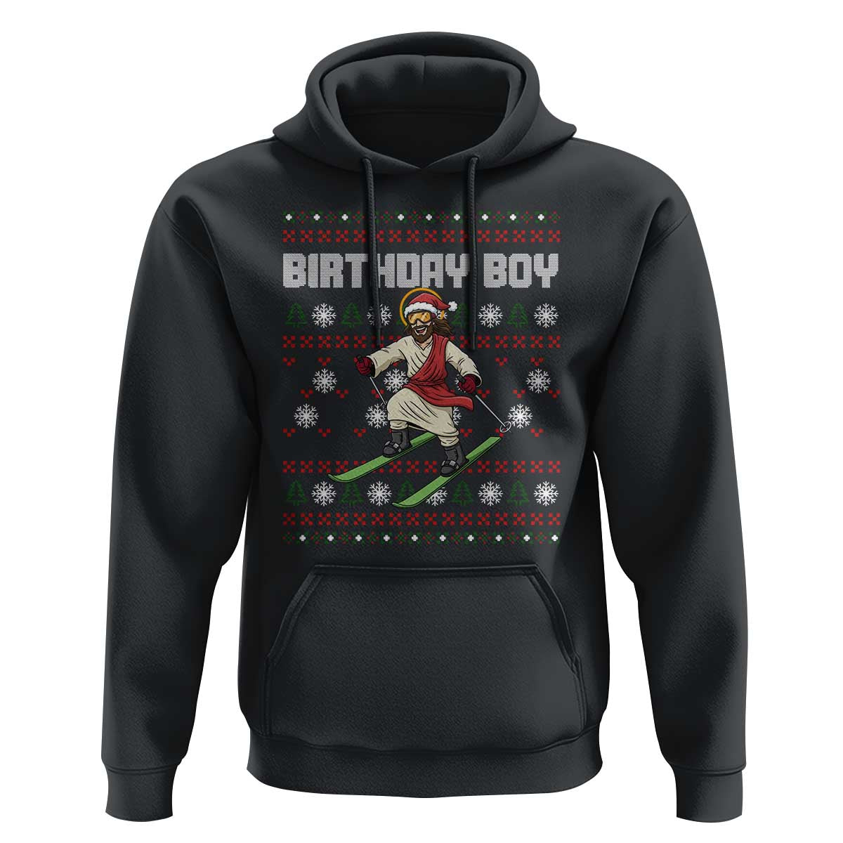 Jesus Christmas Meme Hoodie Snowboard Birthday Boy Ugly Xmas - Wonder Print Shop