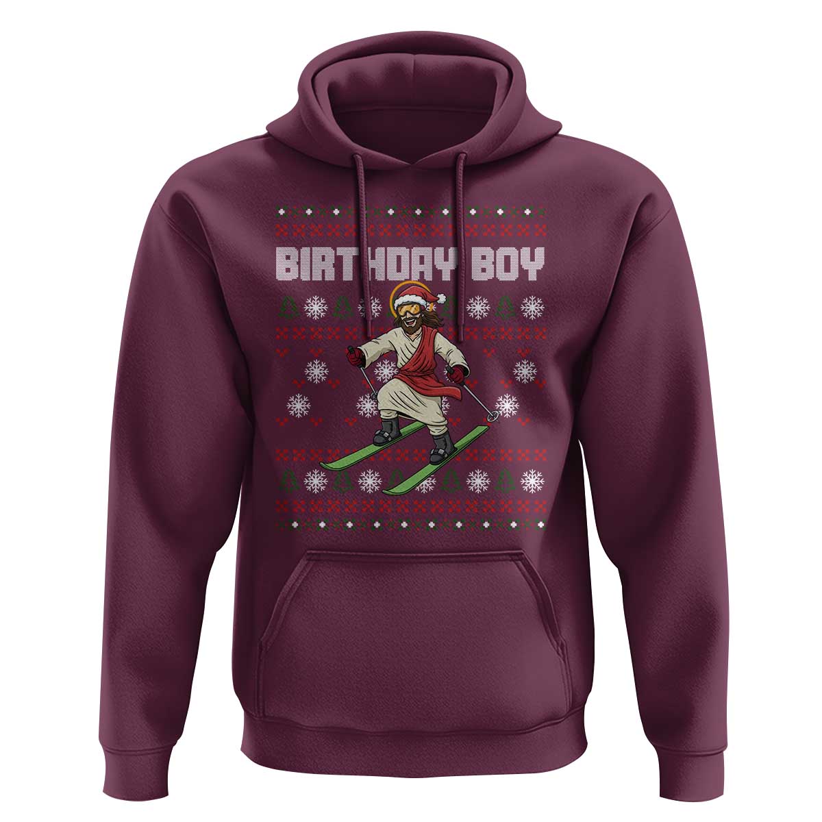 Jesus Christmas Meme Hoodie Snowboard Birthday Boy Ugly Xmas - Wonder Print Shop