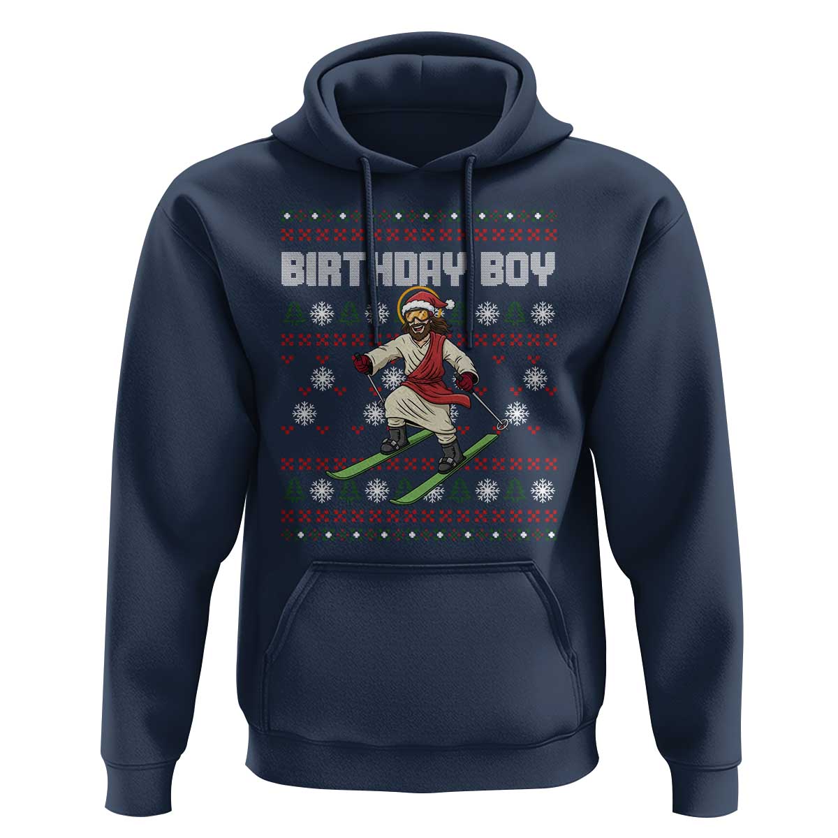 Jesus Christmas Meme Hoodie Snowboard Birthday Boy Ugly Xmas - Wonder Print Shop
