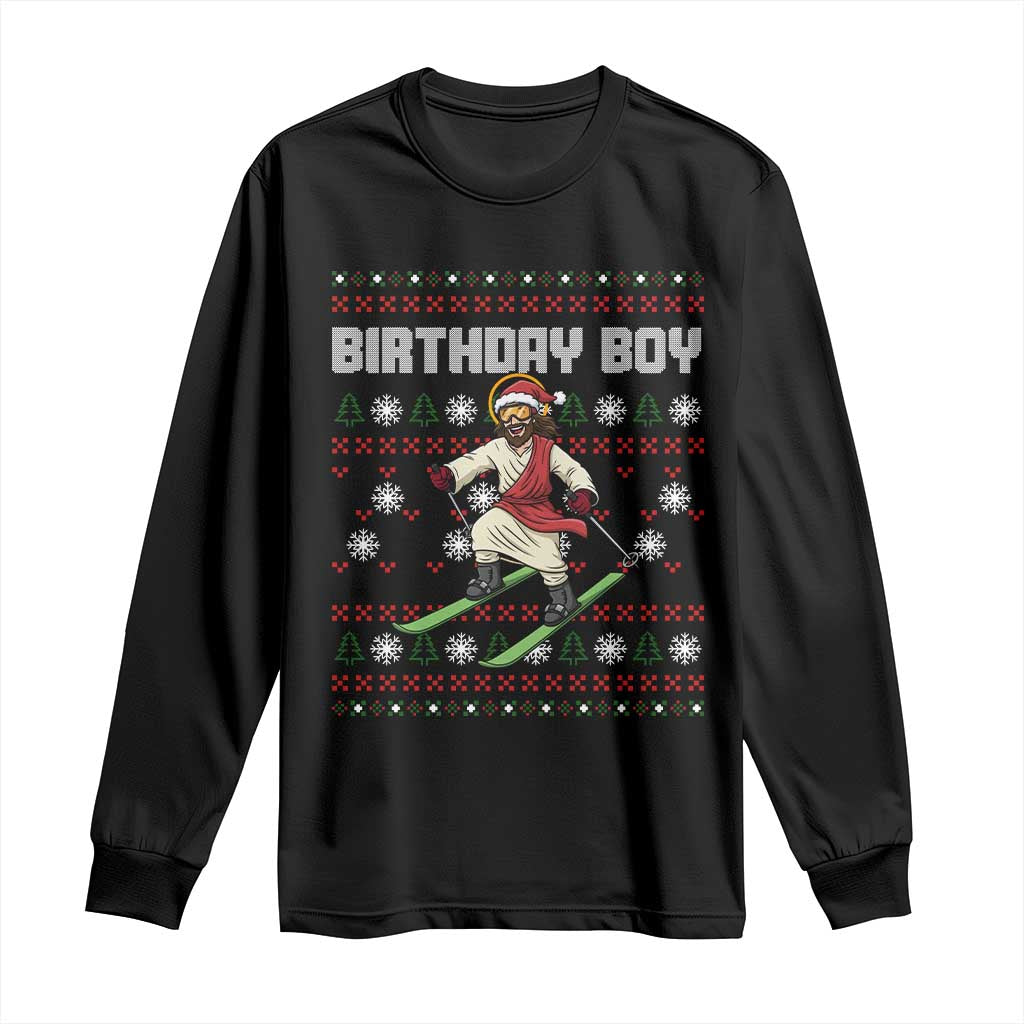 Jesus Christmas Meme Long Sleeve Shirt Snowboard Birthday Boy Ugly Xmas - Wonder Print Shop