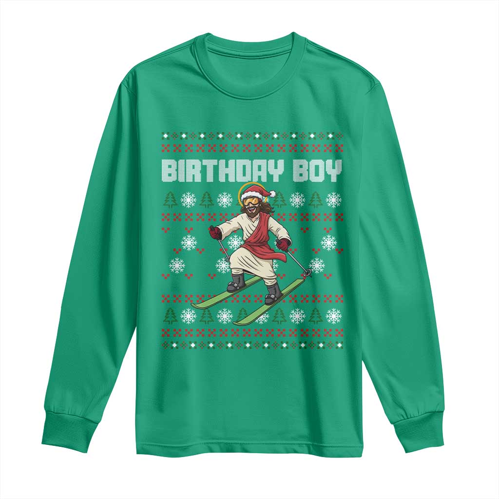 Jesus Christmas Meme Long Sleeve Shirt Snowboard Birthday Boy Ugly Xmas - Wonder Print Shop