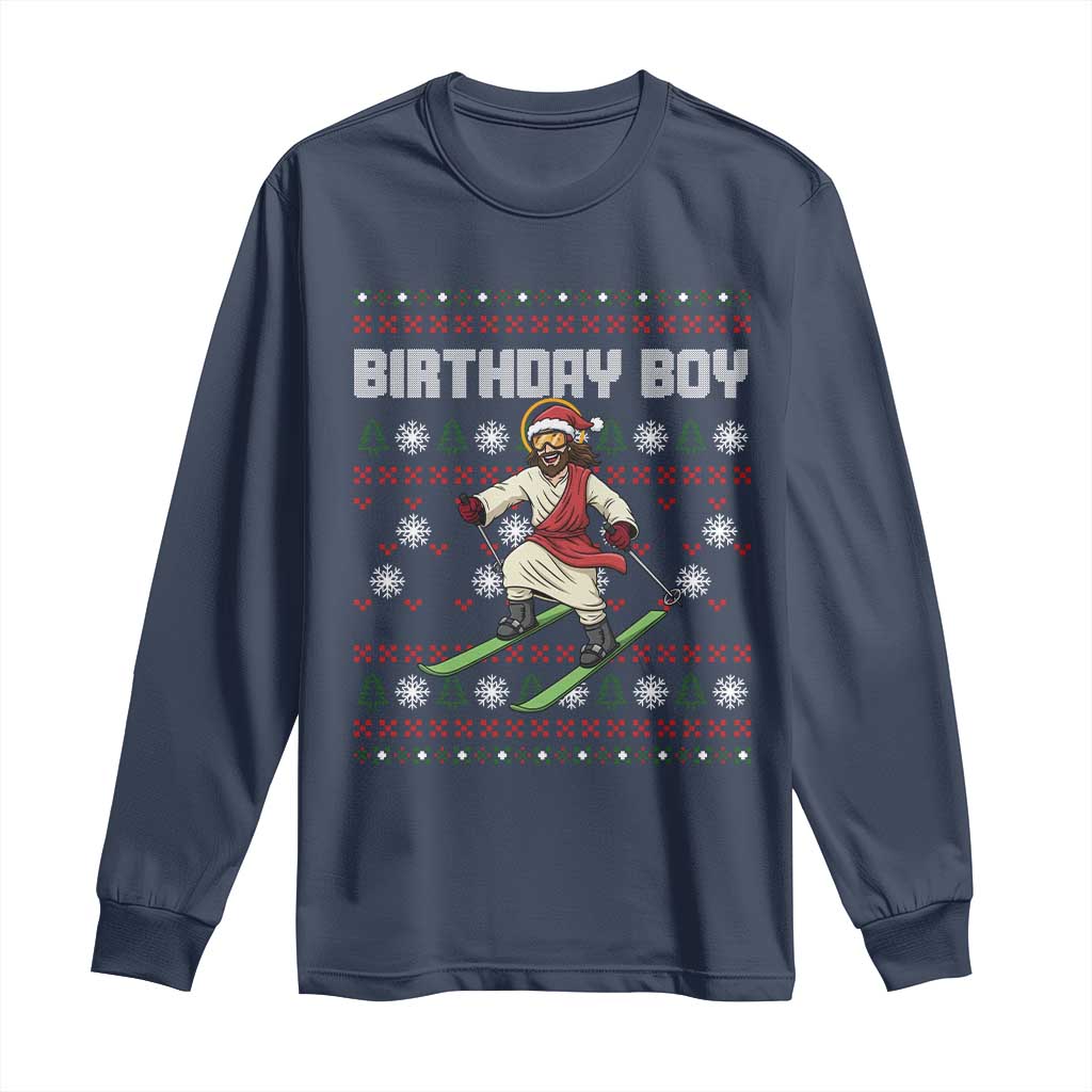 Jesus Christmas Meme Long Sleeve Shirt Snowboard Birthday Boy Ugly Xmas - Wonder Print Shop