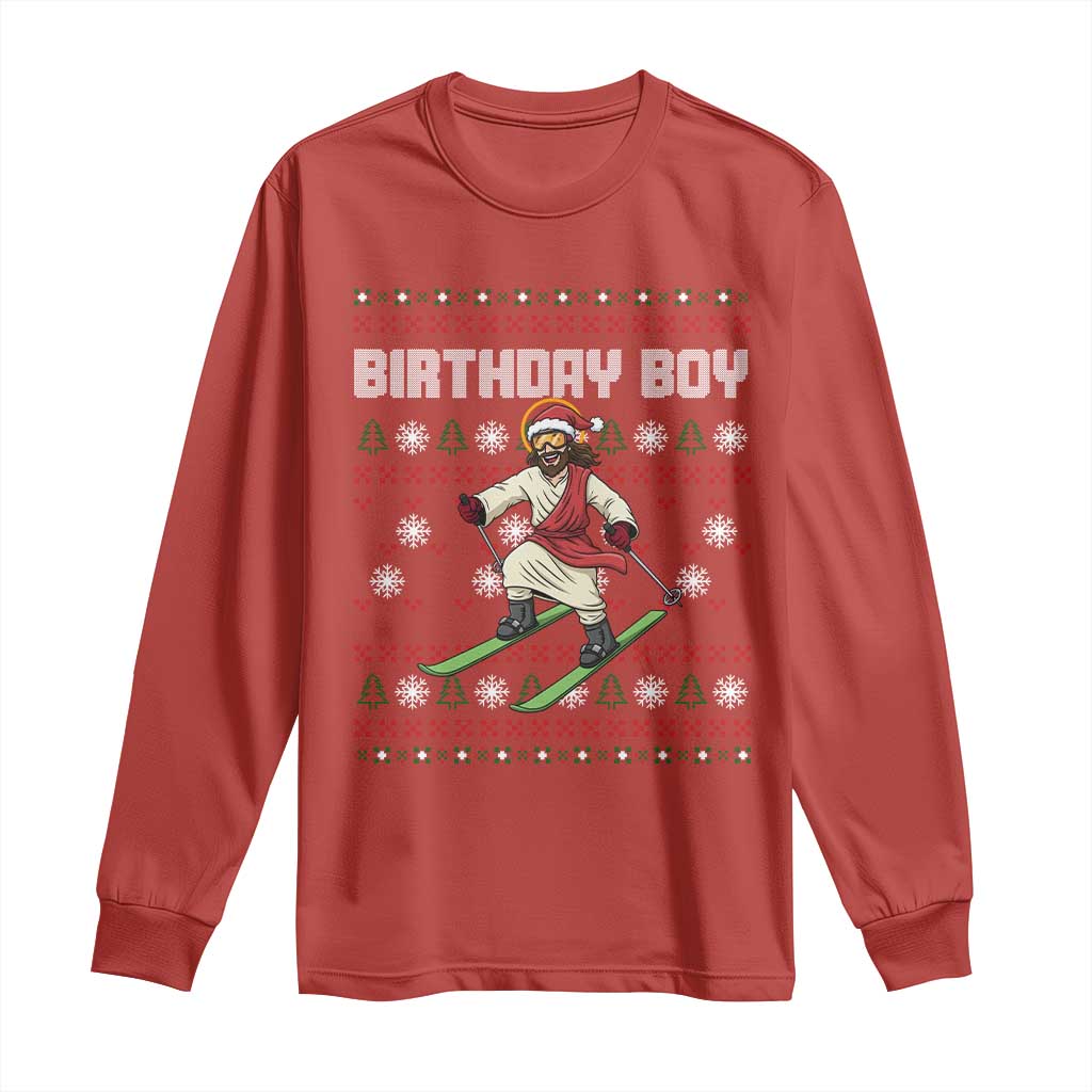 Jesus Christmas Meme Long Sleeve Shirt Snowboard Birthday Boy Ugly Xmas - Wonder Print Shop
