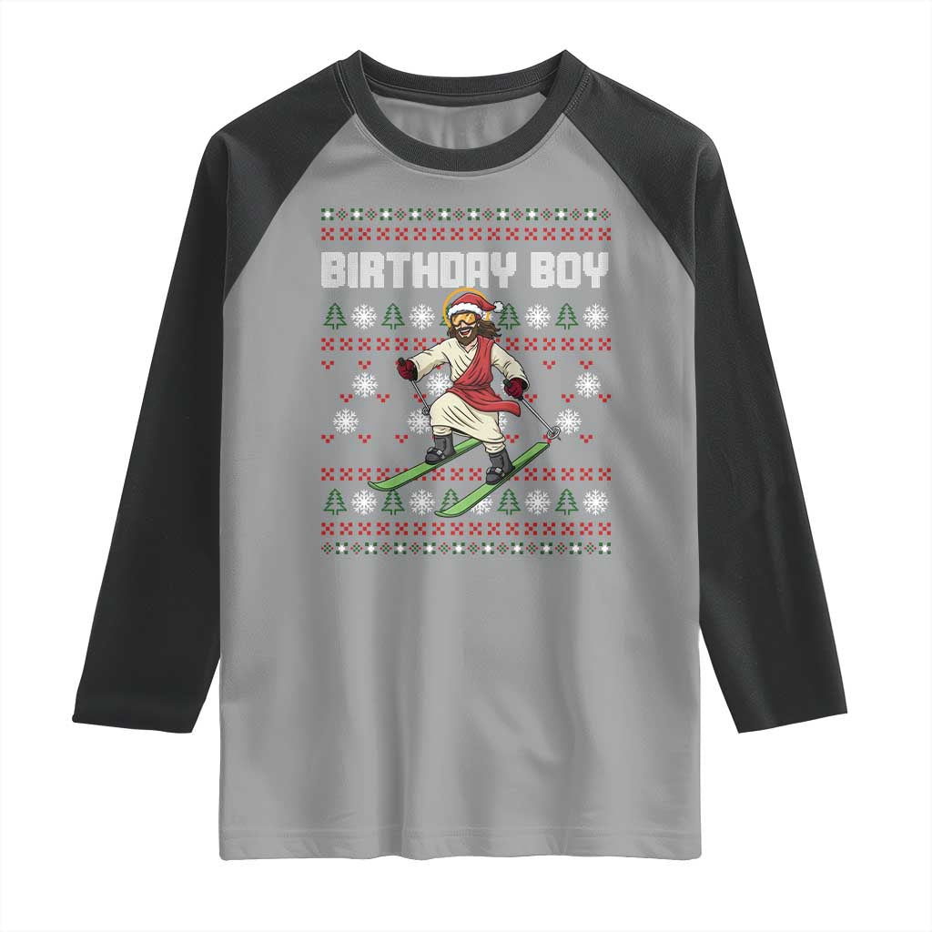 Jesus Christmas Meme Raglan Shirt Snowboard Birthday Boy Ugly Xmas - Wonder Print Shop