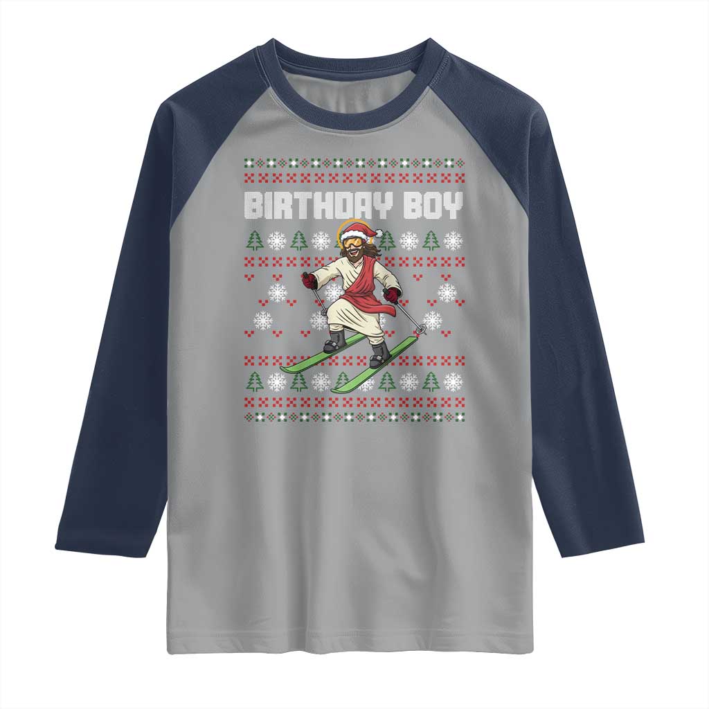 Jesus Christmas Meme Raglan Shirt Snowboard Birthday Boy Ugly Xmas - Wonder Print Shop