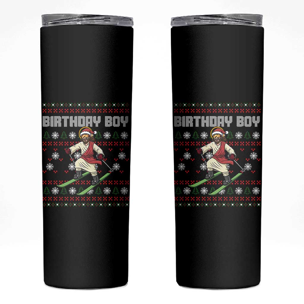 Jesus Christmas Meme Skinny Tumbler Snowboard Birthday Boy Ugly Xmas