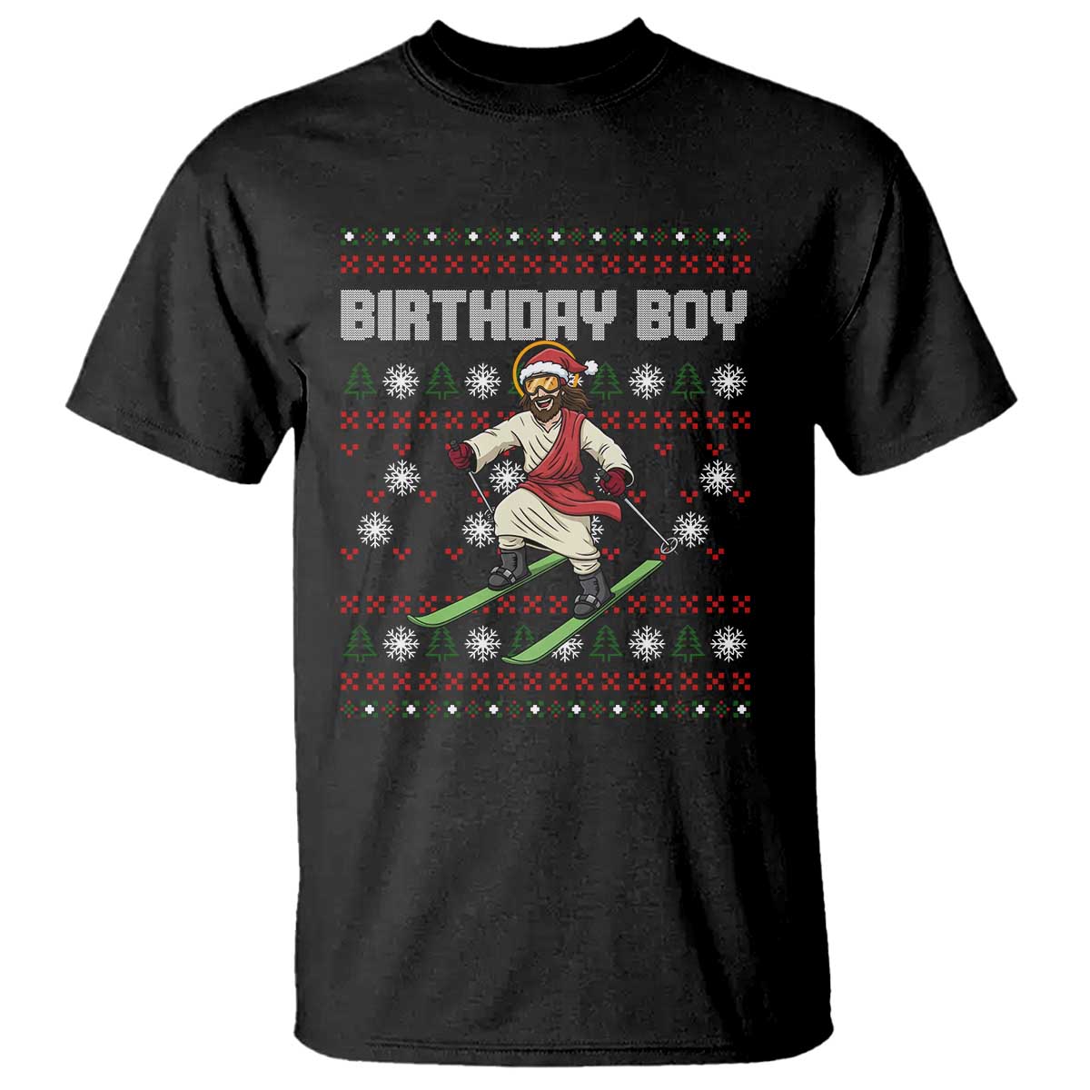Jesus Christmas Meme T Shirt Snowboard Birthday Boy Ugly Xmas - Wonder Print Shop