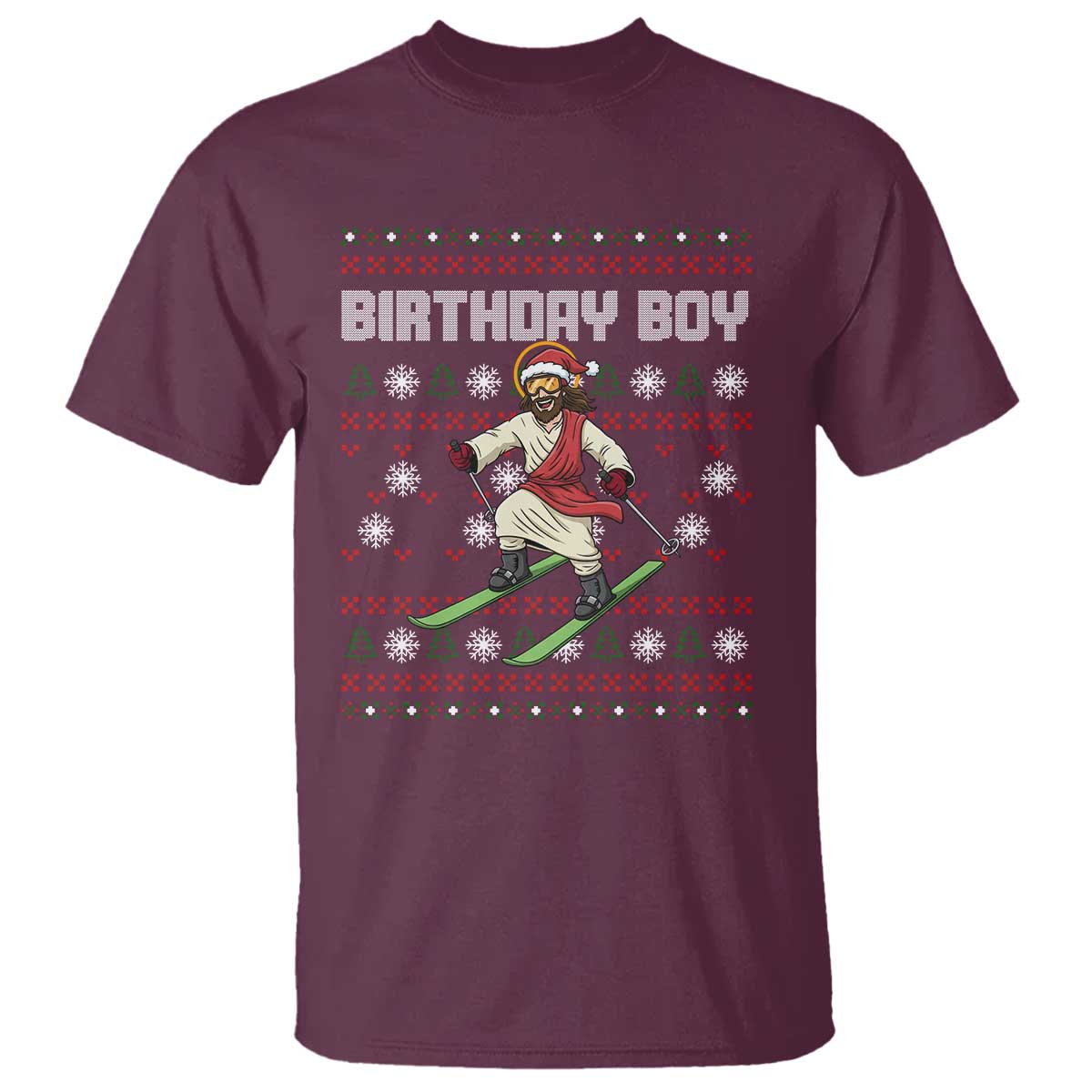 Jesus Christmas Meme T Shirt Snowboard Birthday Boy Ugly Xmas - Wonder Print Shop