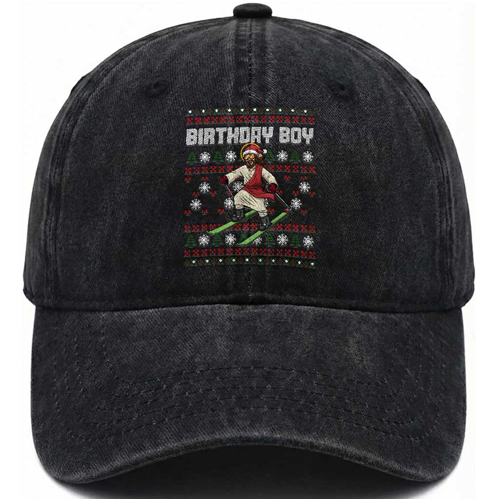 Jesus Christmas Meme Washed Cotton Baseball Cap Snowboard Birthday Boy Ugly Xmas