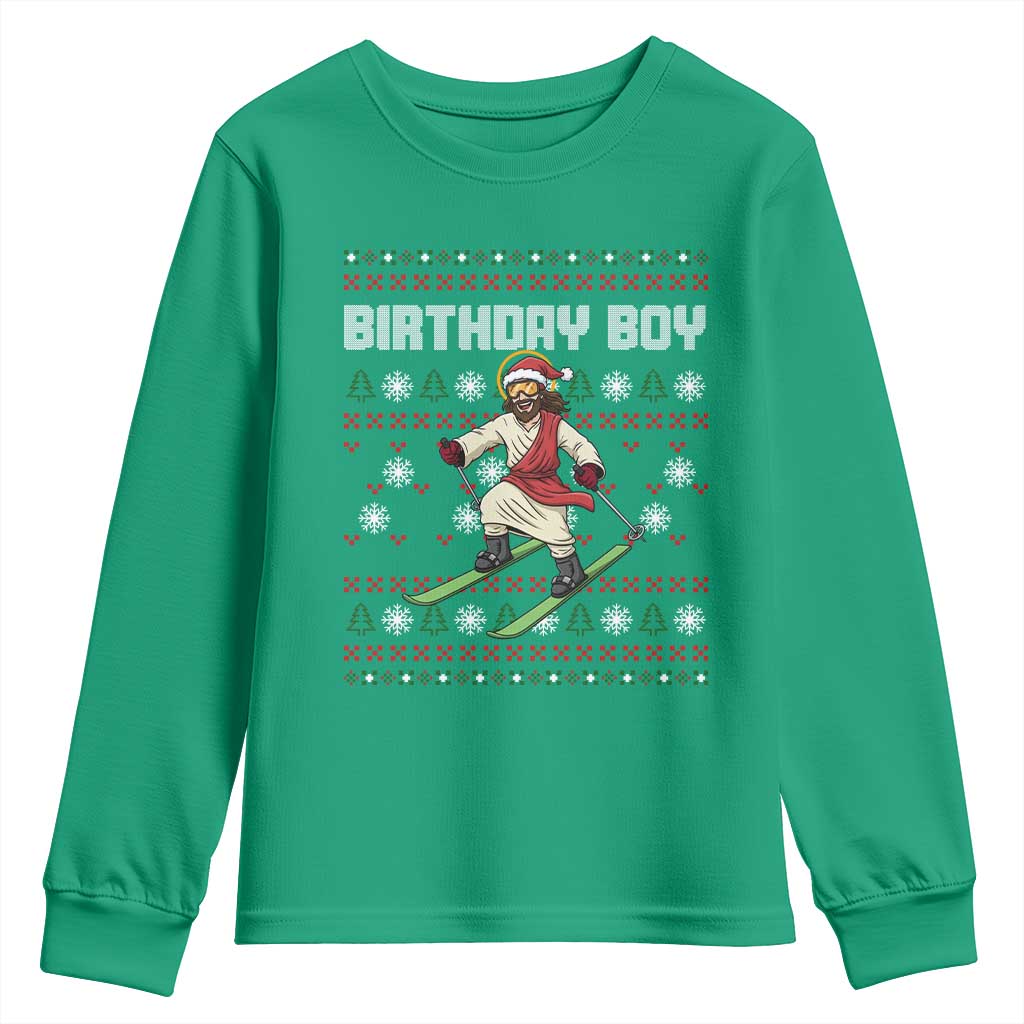 Jesus Christmas Meme Youth Sweatshirt Snowboard Birthday Boy Ugly Xmas - Wonder Print Shop