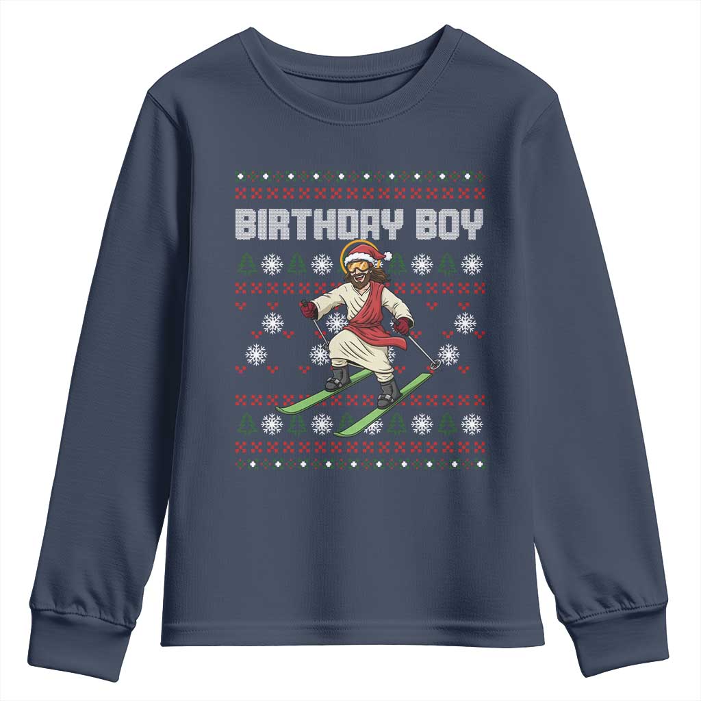 Jesus Christmas Meme Youth Sweatshirt Snowboard Birthday Boy Ugly Xmas - Wonder Print Shop