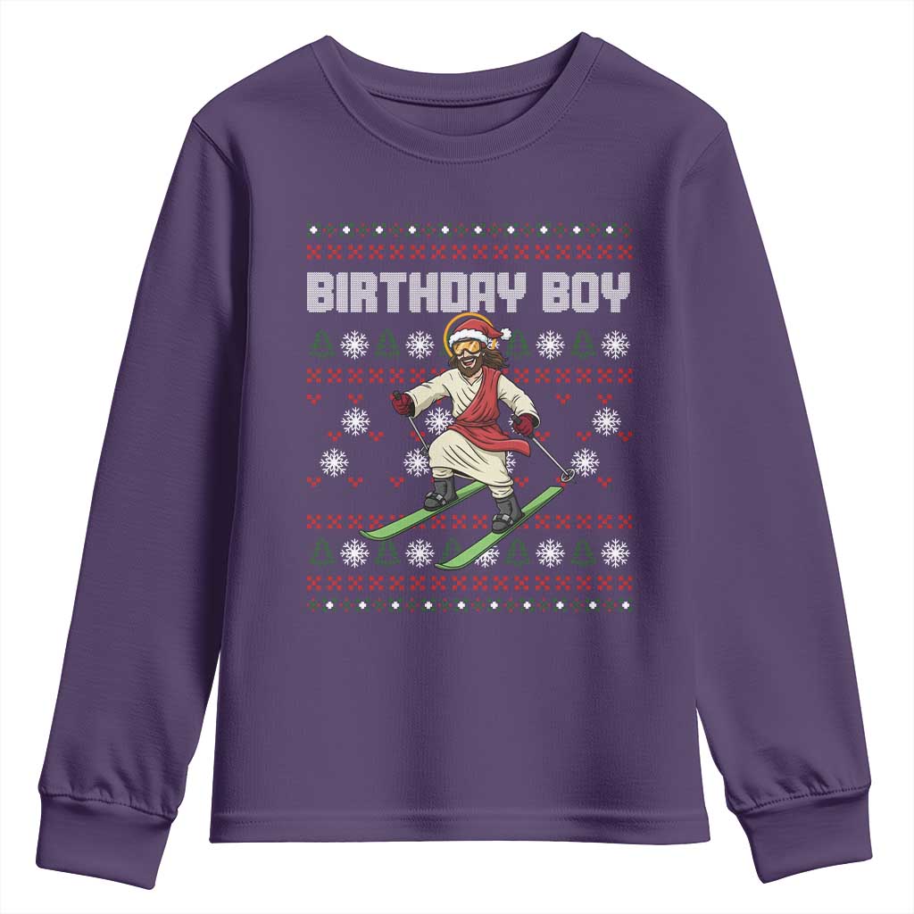 Jesus Christmas Meme Youth Sweatshirt Snowboard Birthday Boy Ugly Xmas - Wonder Print Shop