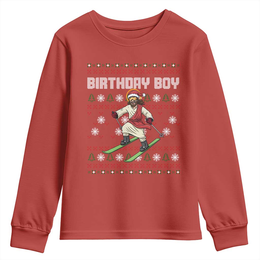 Jesus Christmas Meme Youth Sweatshirt Snowboard Birthday Boy Ugly Xmas - Wonder Print Shop
