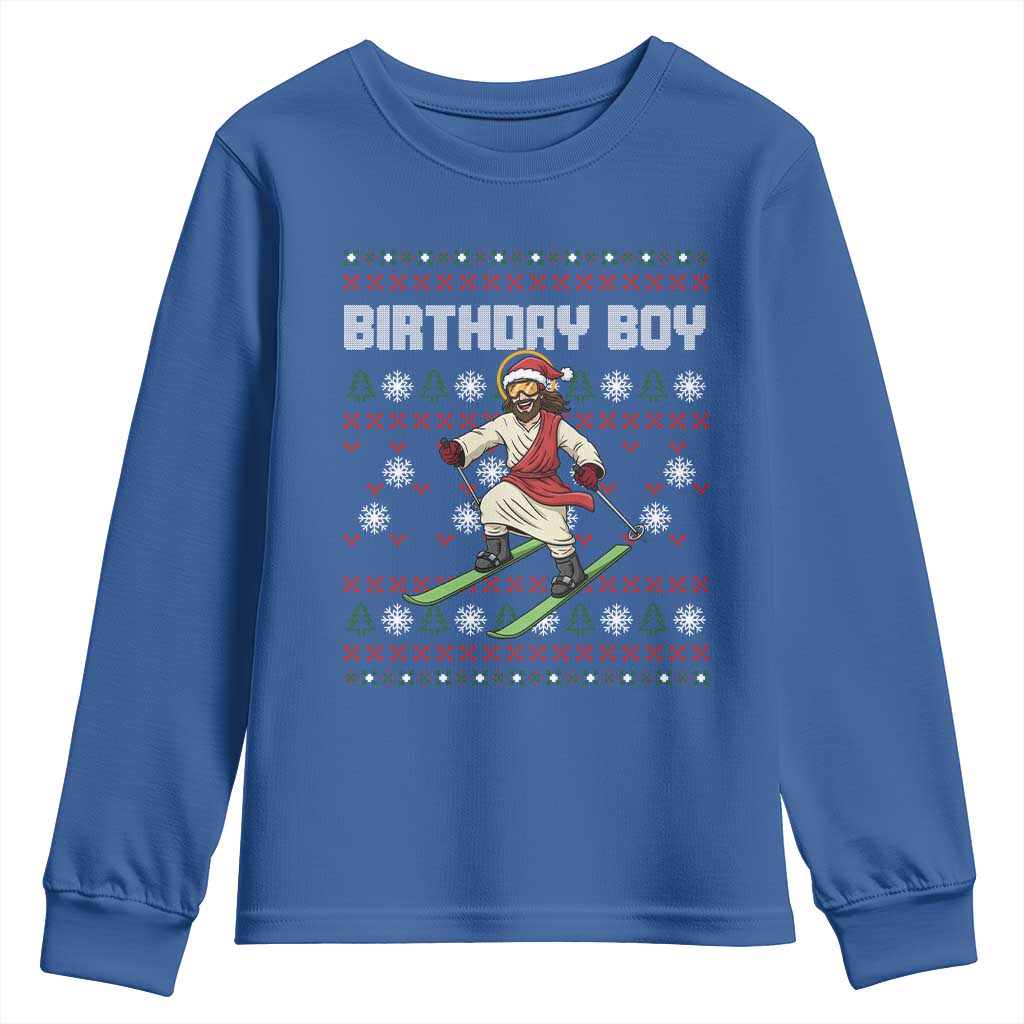 Jesus Christmas Meme Youth Sweatshirt Snowboard Birthday Boy Ugly Xmas - Wonder Print Shop