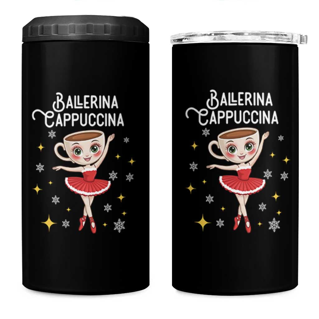 Ballerina Cappuccina Christmas 4 in 1 Can Cooler Tumbler Italian Brainrot Meme