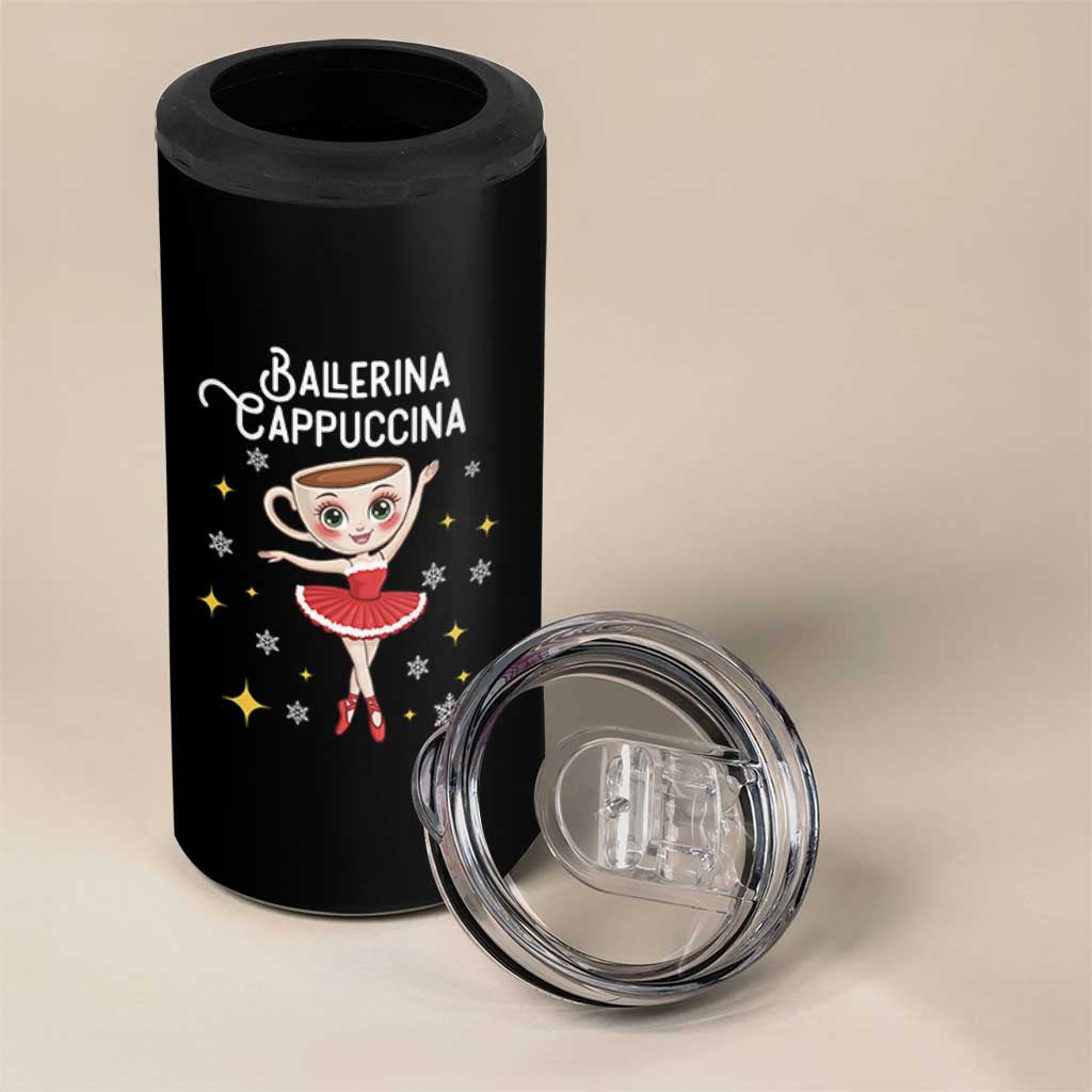 Ballerina Cappuccina Christmas 4 in 1 Can Cooler Tumbler Italian Brainrot Meme
