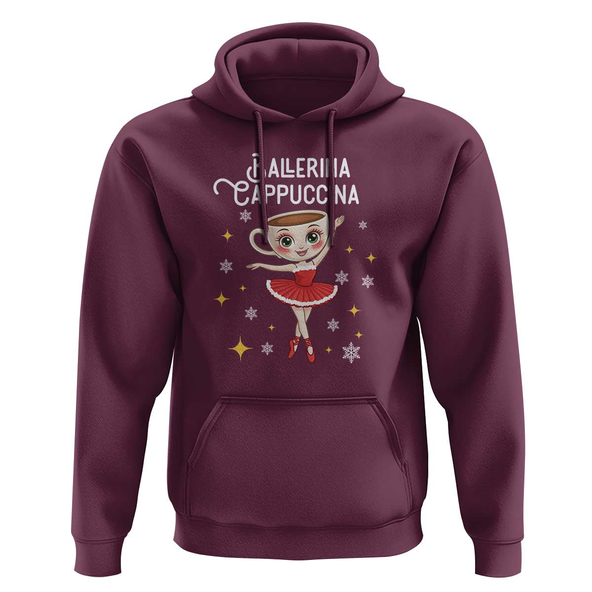 Ballerina Cappuccina Christmas Hoodie Italian Brainrot Meme - Wonder Print Shop