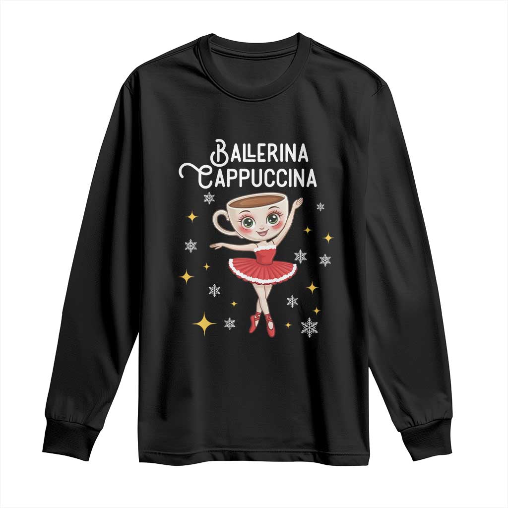 Ballerina Cappuccina Christmas Long Sleeve Shirt Italian Brainrot Meme - Wonder Print Shop