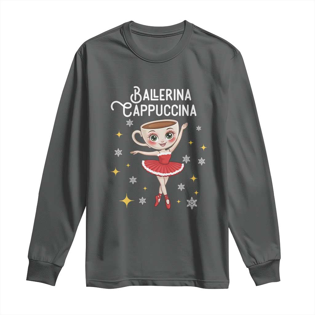 Ballerina Cappuccina Christmas Long Sleeve Shirt Italian Brainrot Meme - Wonder Print Shop
