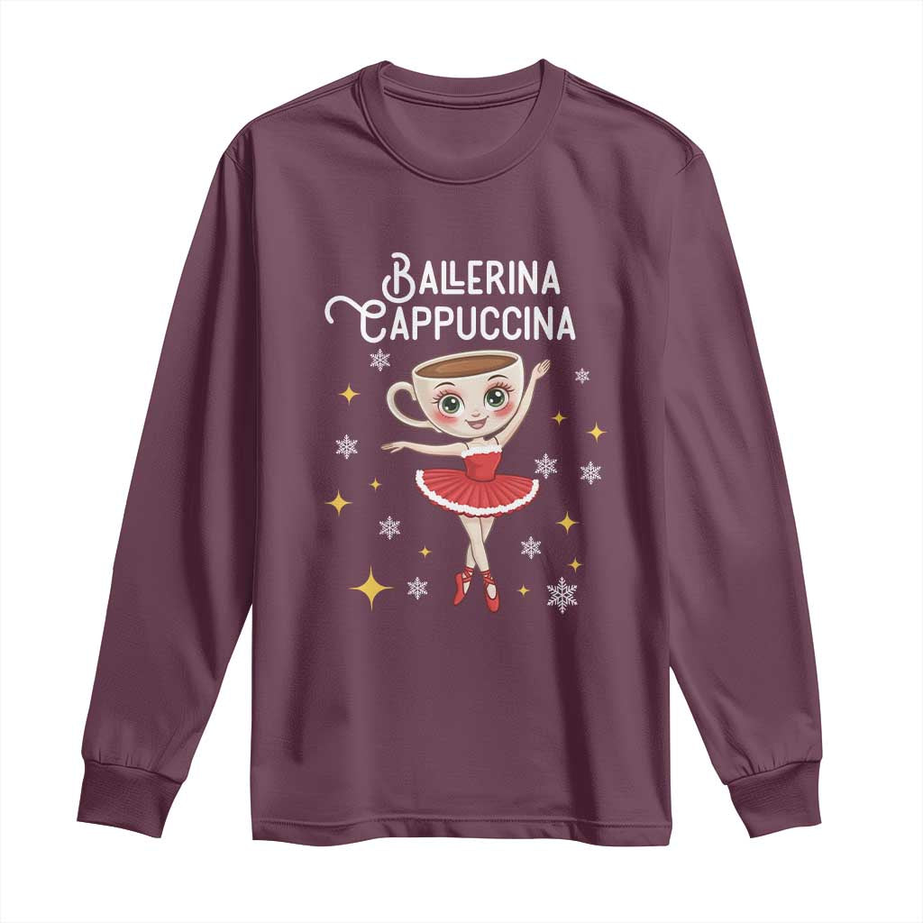 Ballerina Cappuccina Christmas Long Sleeve Shirt Italian Brainrot Meme - Wonder Print Shop