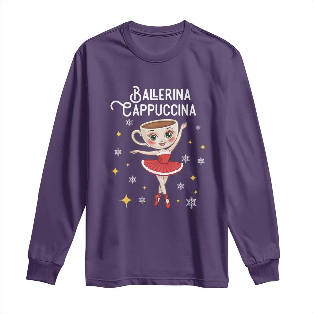 Ballerina Cappuccina Christmas Long Sleeve Shirt Italian Brainrot Meme - Wonder Print Shop