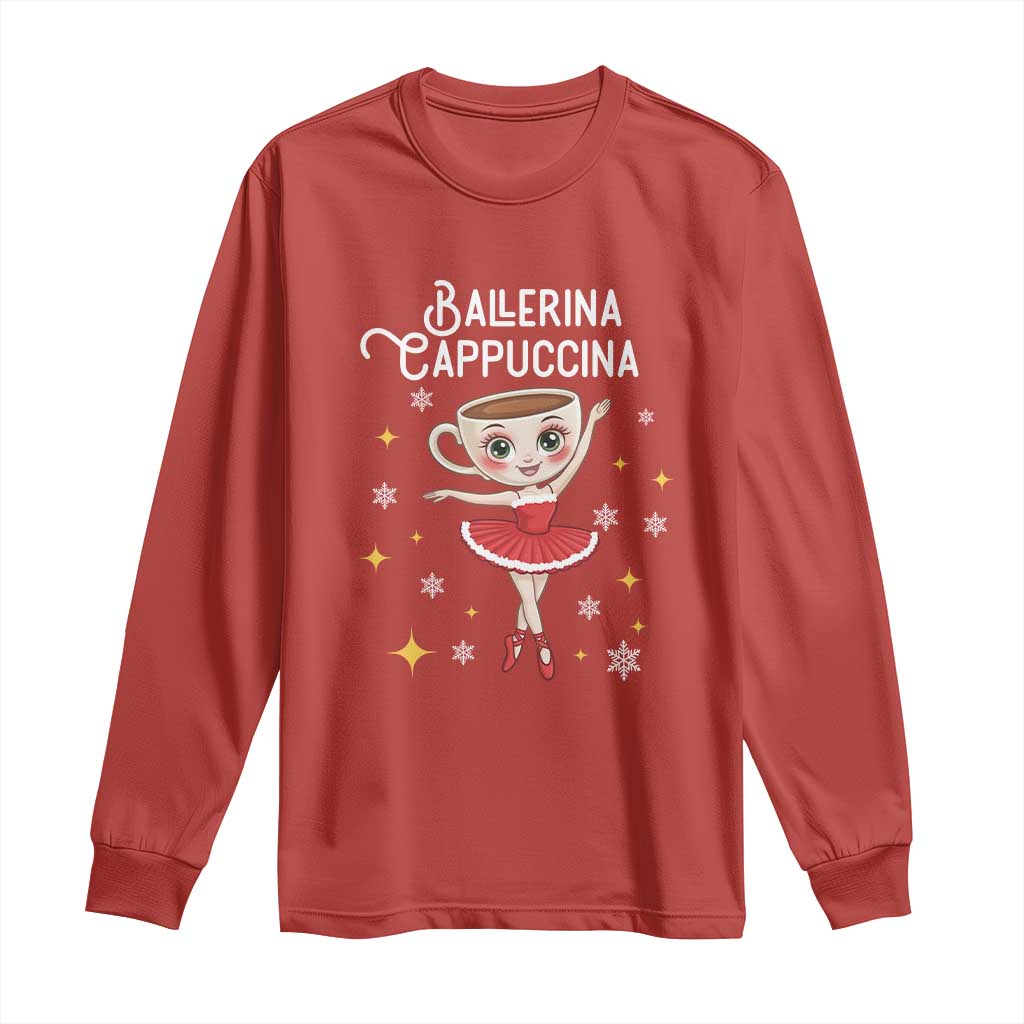 Ballerina Cappuccina Christmas Long Sleeve Shirt Italian Brainrot Meme - Wonder Print Shop