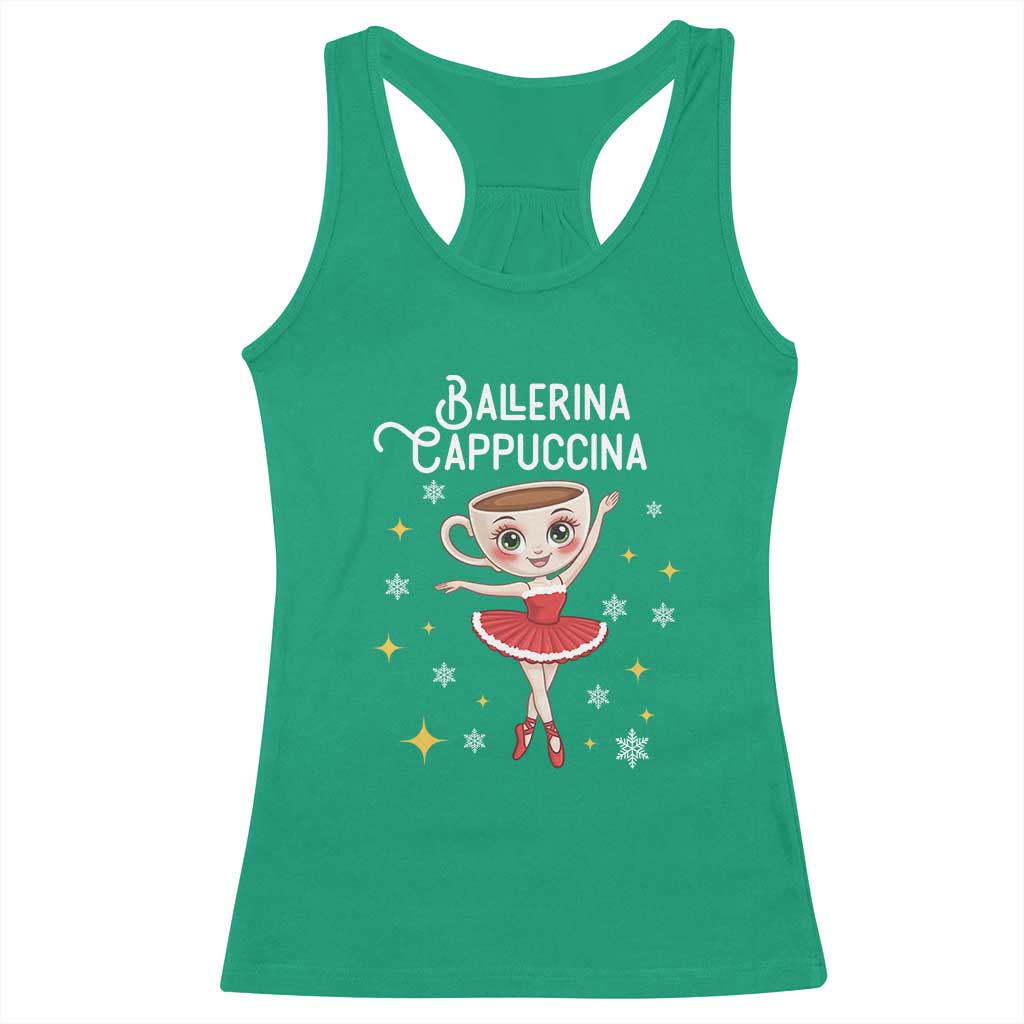 Ballerina Cappuccina Christmas Racerback Tank Top Italian Brainrot Meme - Wonder Print Shop