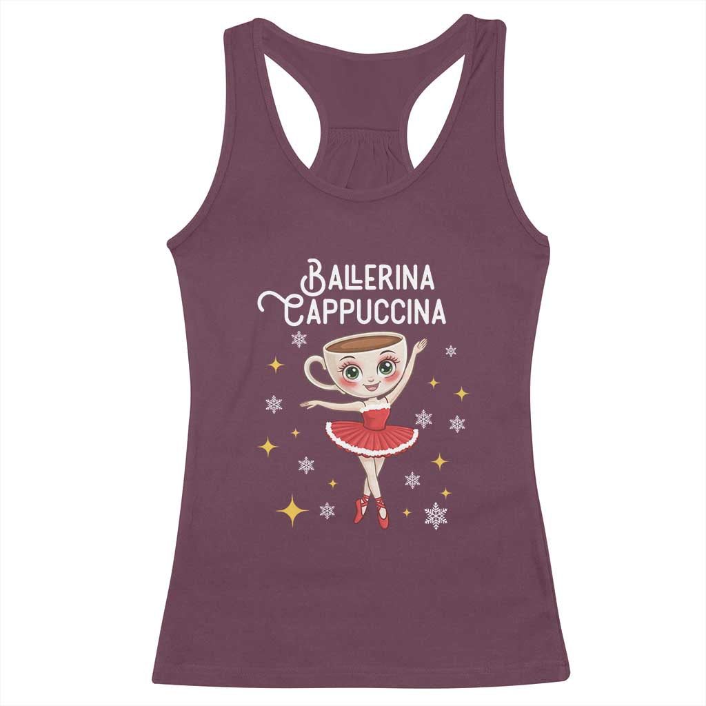 Ballerina Cappuccina Christmas Racerback Tank Top Italian Brainrot Meme - Wonder Print Shop
