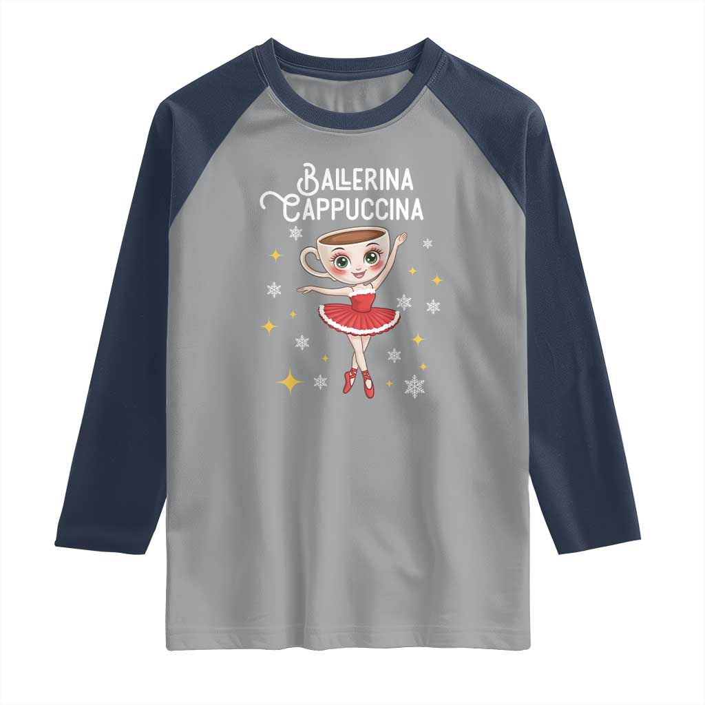 Ballerina Cappuccina Christmas Raglan Shirt Italian Brainrot Meme - Wonder Print Shop