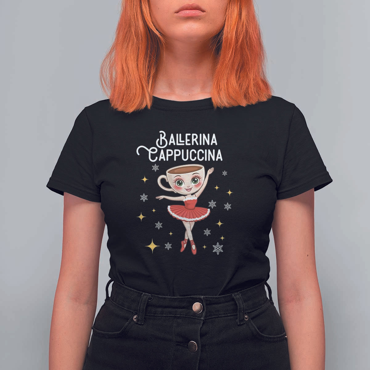 Ballerina Cappuccina Christmas T Shirt For Women Italian Brainrot Meme - Wonder Print Shop