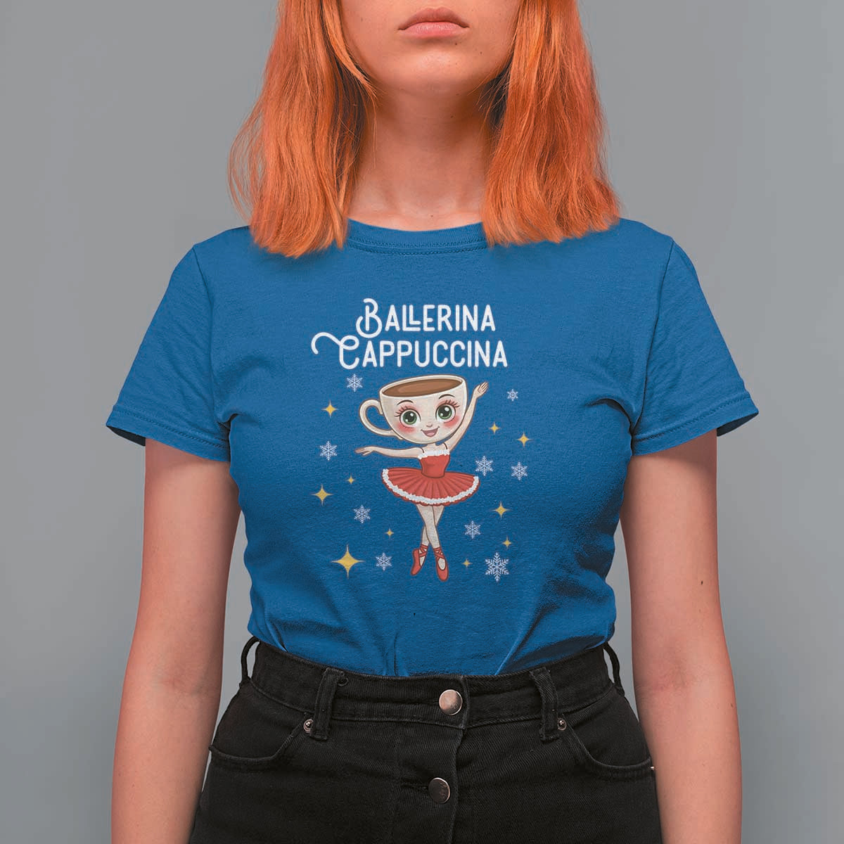 Ballerina Cappuccina Christmas T Shirt For Women Italian Brainrot Meme - Wonder Print Shop
