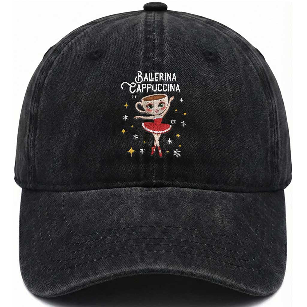 Ballerina Cappuccina Christmas Washed Cotton Baseball Cap Italian Brainrot Meme