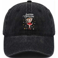 Ballerina Cappuccina Christmas Washed Cotton Baseball Cap Italian Brainrot Meme