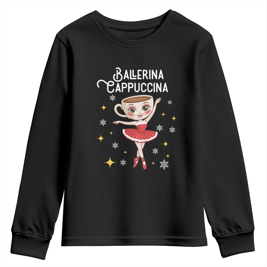 Ballerina Cappuccina Christmas Youth Sweatshirt Italian Brainrot Meme - Wonder Print Shop
