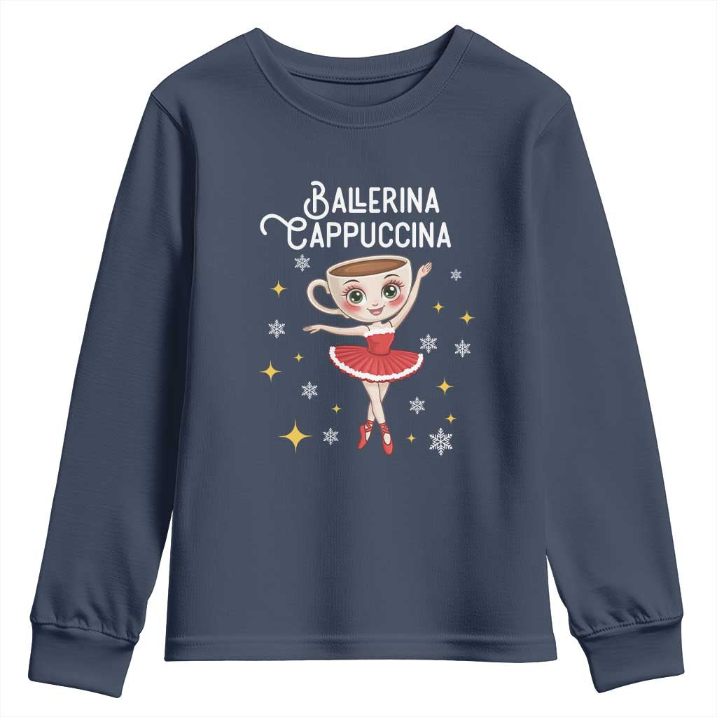 Ballerina Cappuccina Christmas Youth Sweatshirt Italian Brainrot Meme - Wonder Print Shop