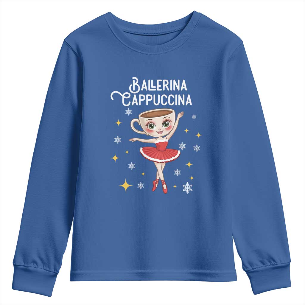 Ballerina Cappuccina Christmas Youth Sweatshirt Italian Brainrot Meme - Wonder Print Shop