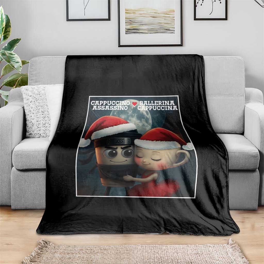 Funny Christmas Couple Throw Blanket Italian Brainrot Meme - Wonder Print Shop
