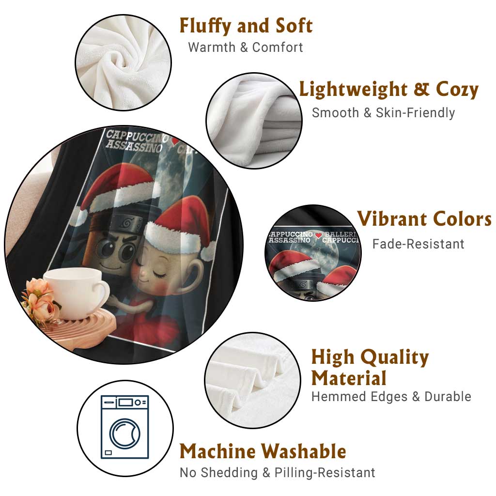 Funny Christmas Couple Throw Blanket Italian Brainrot Meme - Wonder Print Shop