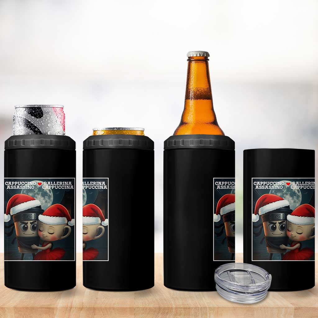 Funny Christmas Couple 4 in 1 Can Cooler Tumbler Italian Brainrot Meme - Wonder Print Shop