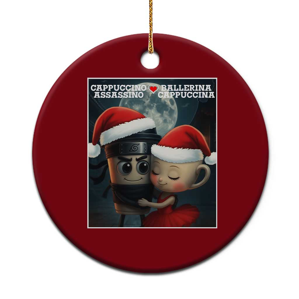 Funny Xmas Couple Ceramic Ornament Italian Brainrot Meme - Wonder Print Shop