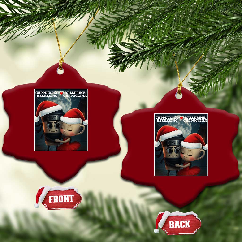 Funny Xmas Couple Ceramic Ornament Italian Brainrot Meme - Wonder Print Shop