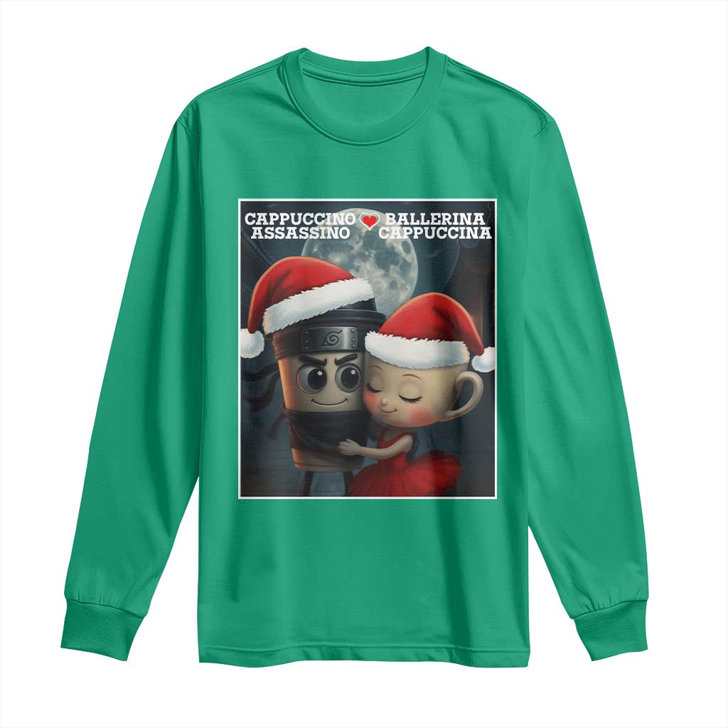 Funny Christmas Couple Long Sleeve Shirt Italian Brainrot Meme - Wonder Print Shop