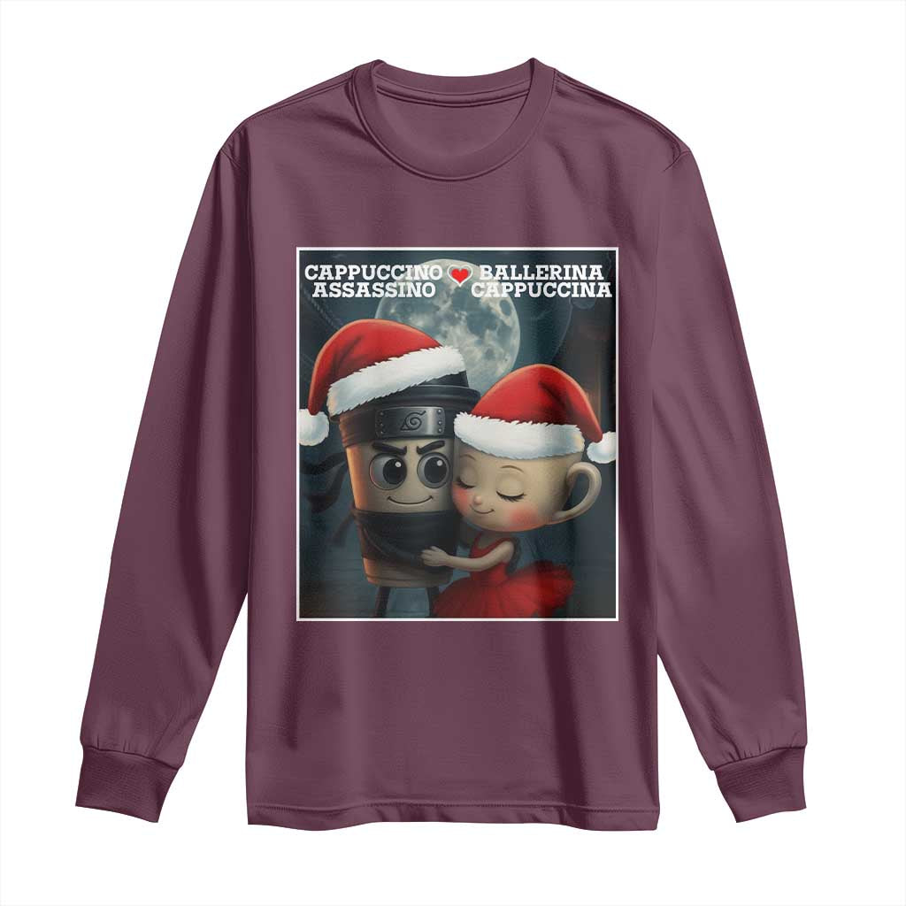 Funny Christmas Couple Long Sleeve Shirt Italian Brainrot Meme - Wonder Print Shop