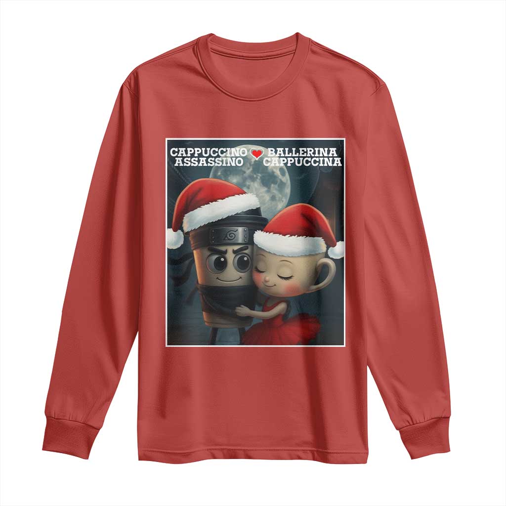 Funny Christmas Couple Long Sleeve Shirt Italian Brainrot Meme - Wonder Print Shop