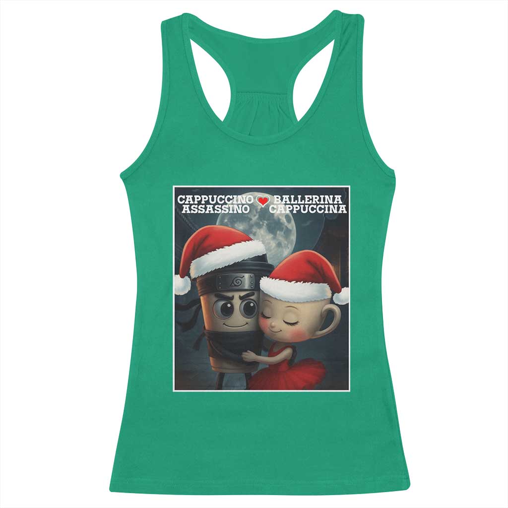 Funny Christmas Couple Racerback Tank Top Italian Brainrot Meme - Wonder Print Shop