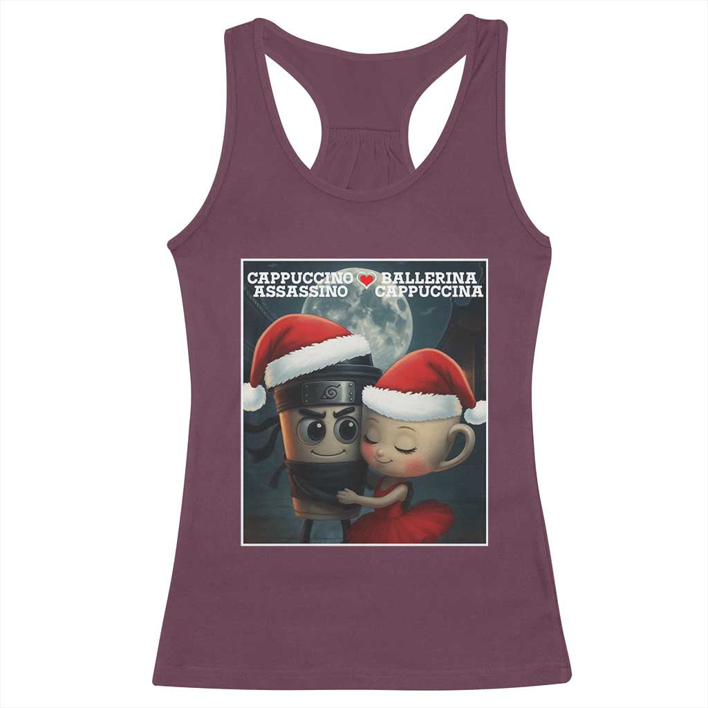 Funny Christmas Couple Racerback Tank Top Italian Brainrot Meme - Wonder Print Shop