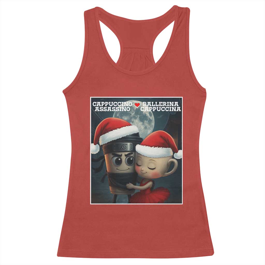 Funny Christmas Couple Racerback Tank Top Italian Brainrot Meme - Wonder Print Shop