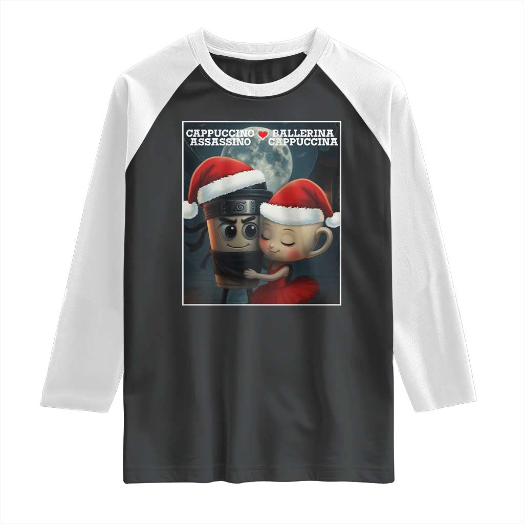 Funny Christmas Couple Raglan Shirt Italian Brainrot Meme - Wonder Print Shop