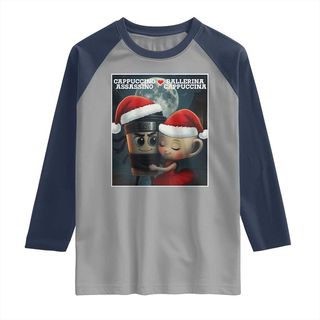 Funny Christmas Couple Raglan Shirt Italian Brainrot Meme - Wonder Print Shop