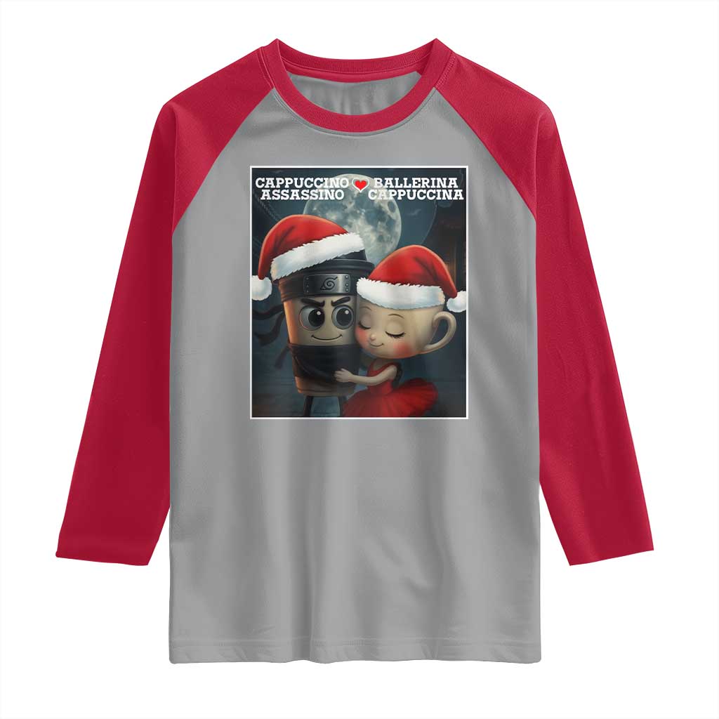 Funny Christmas Couple Raglan Shirt Italian Brainrot Meme - Wonder Print Shop